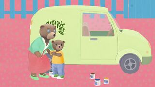 Приключения бурого медвежонка S1E16 Рисунок на папином фургоне